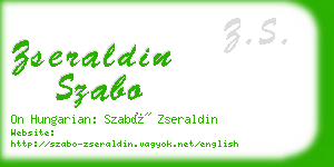 zseraldin szabo business card